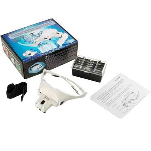 Окуляри збільшувальні, лупа налобна з LED підсвіткою, 5 лінз 1x-3.5x 9892B1 Вінниця