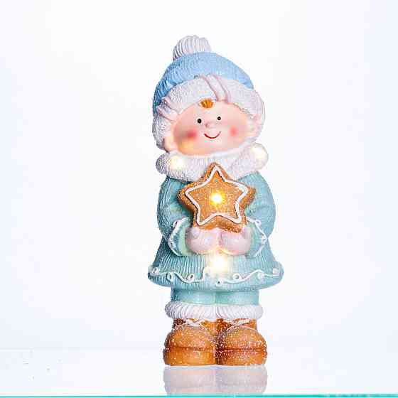 Yiwu Новорічна декоративна фігурка з підсвіткою 9.5×9×22 см Новорічний декор Дитина із зіркою з Коломия