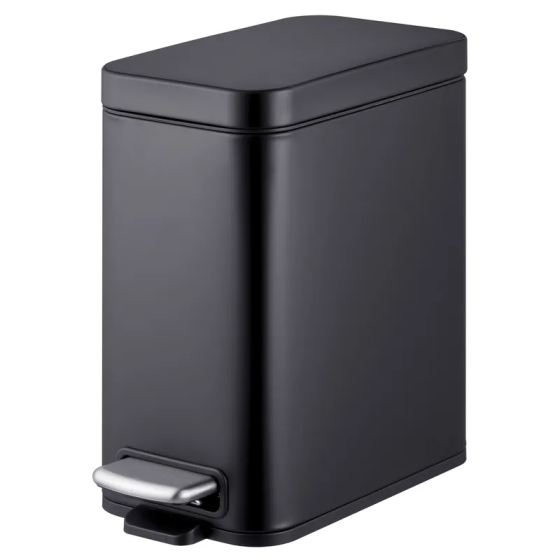 Відро для сміття з плавним закриттям прямокутне Mixxus Premium Quadro-TC0105 Black 5 л колір чорний ( 25320 ) Харьков