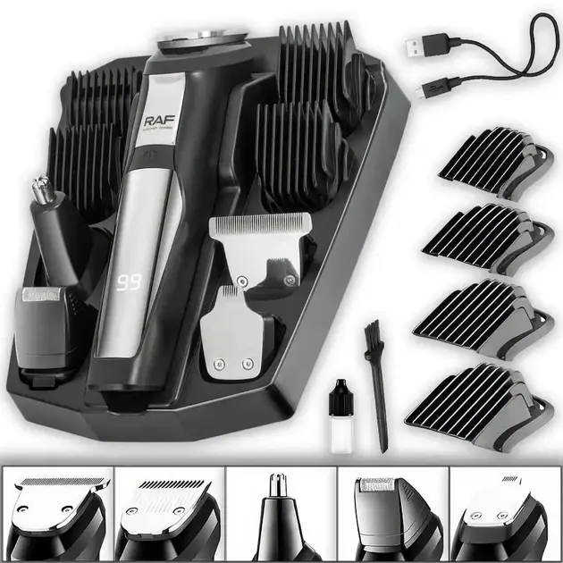 Машинка для стрижки RAF R4020 аккумуляторная, триммер для волос и бороды, насадки, регулировка длины Одесса - изображение 8