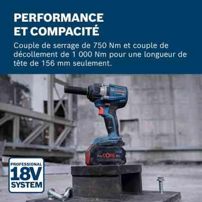 Гайковерт Bosch GDS 18V-750C 18V, до 3000об/хв, 270/380/750Нм, квадрат 1/2&quot;, 1.7кг (без АКБ та ЗП) (0.601.9L9.000) Вінниця