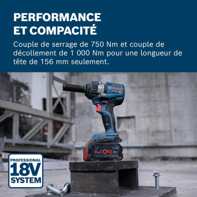 Гайковерт Bosch GDS 18V-750C 18V, до 3000об/хв, 270/380/750Нм, квадрат 1/2", 1.7кг (без АКБ та ЗП) (0.601.9L9.000) Вінниця - фото 3