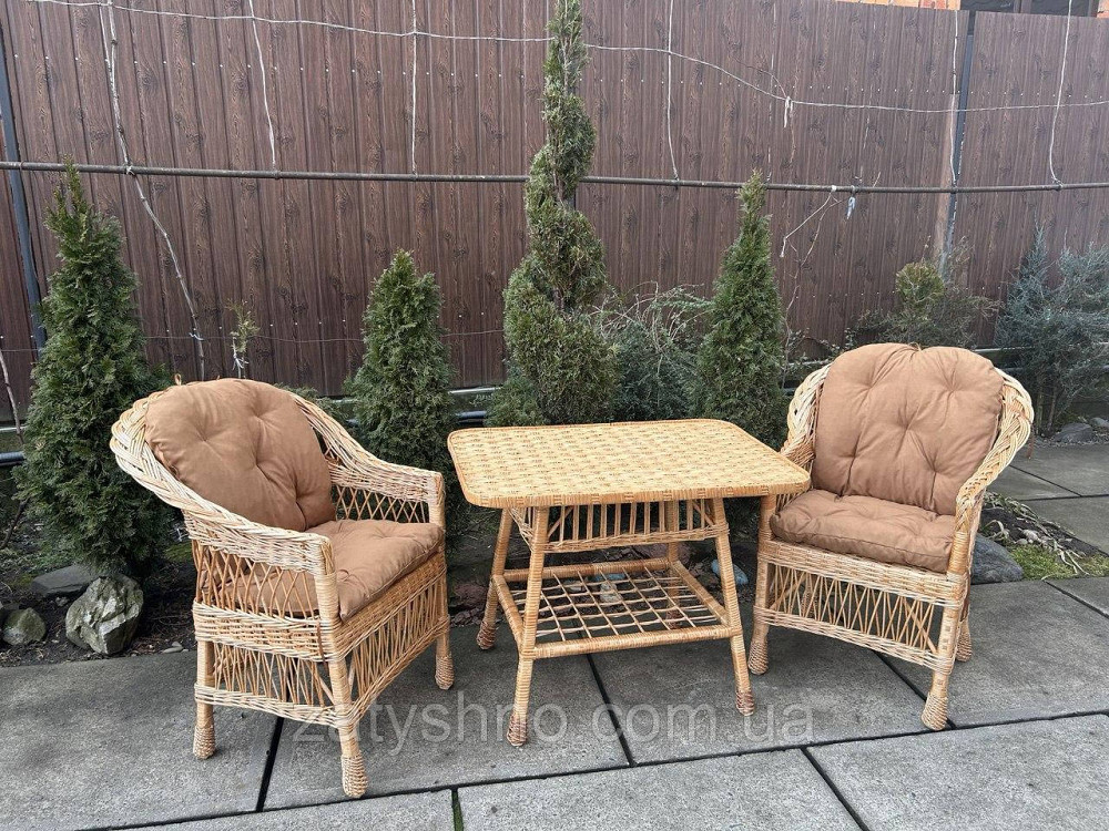 Меблі плетені з кавовими накидками Київ - фото 9