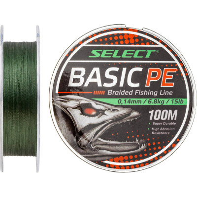 Шнур Select Basic PE 100m Dark Green 0.18mm 22lb/9.9kg (1870.27.64) Вінниця - фото 1