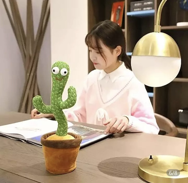 Танцюючий Кактус іграшка м'яка , зелений, розмір 35см на 12 см, (батарейки в комплект не входять)) Київ - фото 5