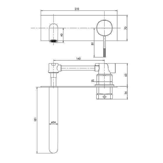 Змішувач для умивальника настінний IMPRESE BRENTA графітовий хром ZMK091908030 Київ