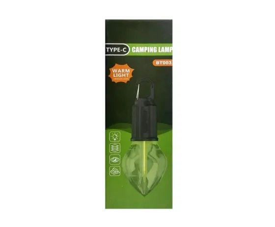 Акумуляторна підвісна лампа Camping Lamp T-03: кемпінговий LED ліхтар з карабіном, Type-C та 3 режимами Одеса