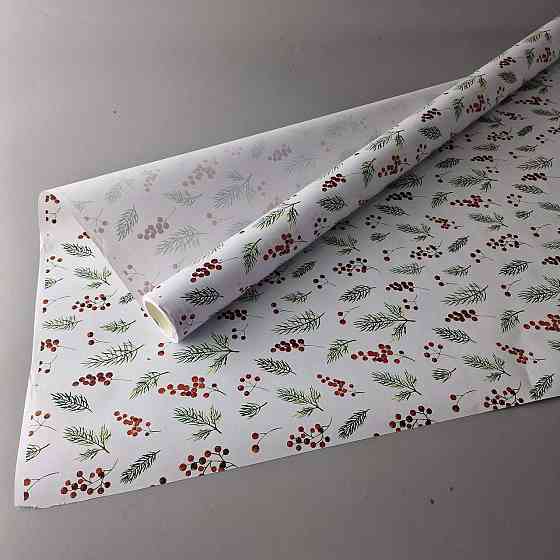 Рулон 8 м бумага подарочная с печатью (38) для цветов (h680) Н.Год №5 (1 шт) Харьков