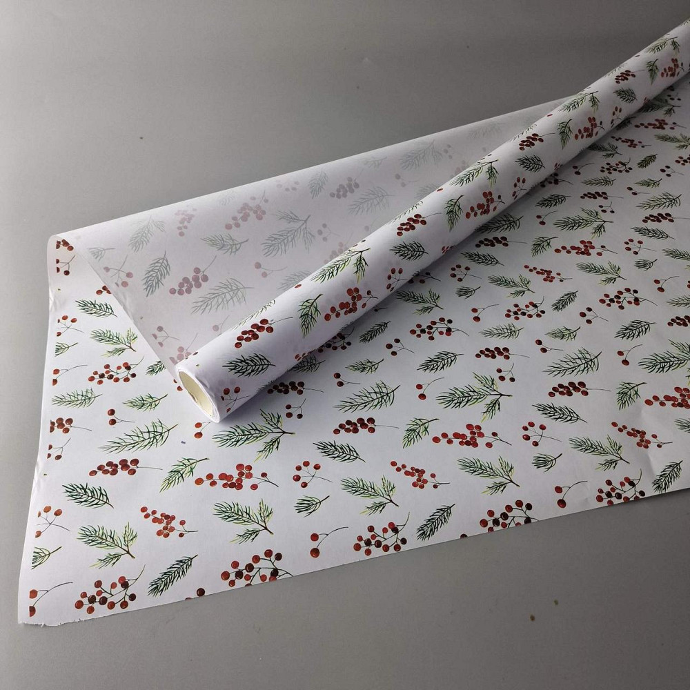 Рулон 8 м папір подарунковий з друком (38) для квітів (h680) Н.Год No5 (1 шт.) Харків - фото 3