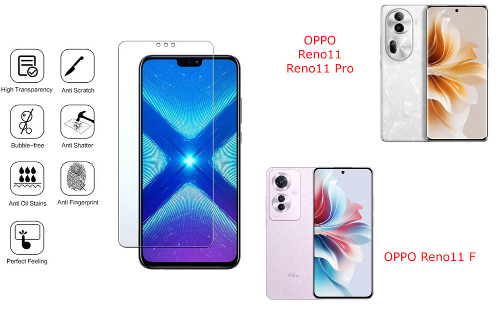 Защитное стекло NeoGlass для OPPO Reno11, Reno11 F, Reno11 Pro – ультрапрозрачное и устойчивое Киев - изображение 4