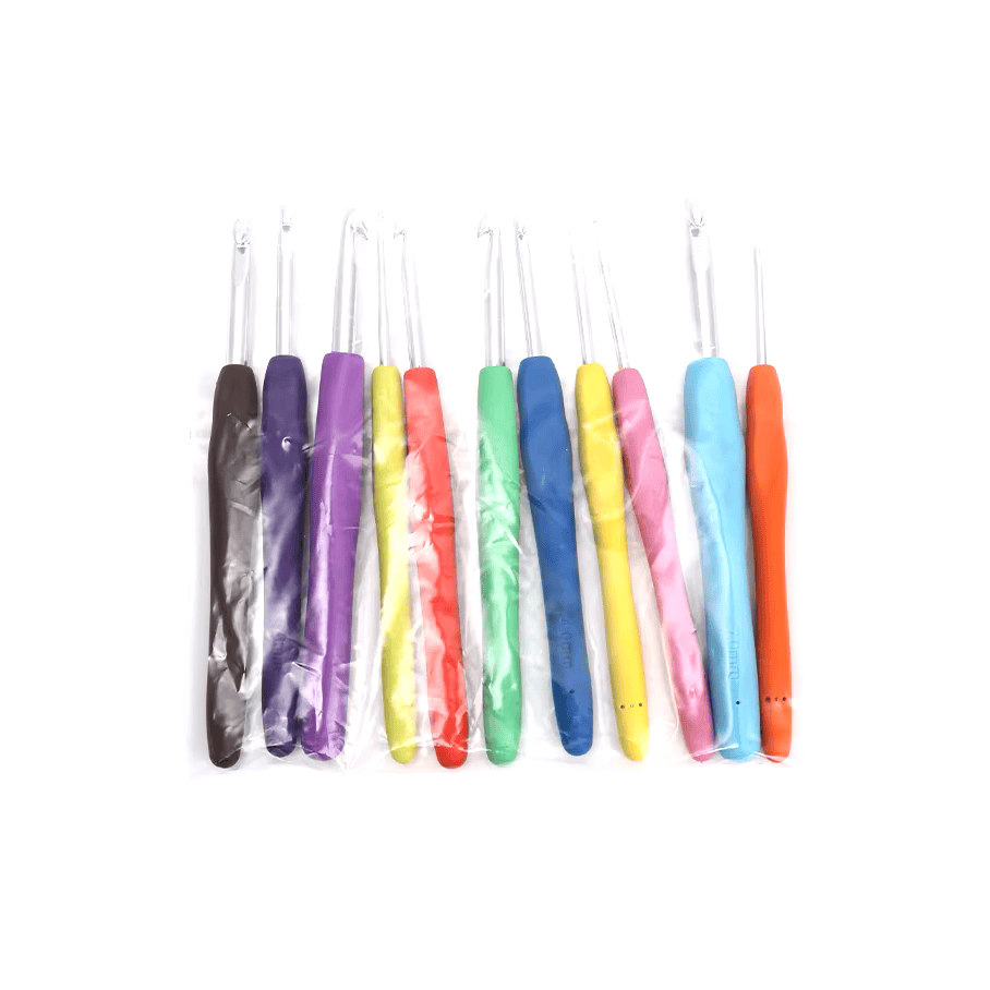 Набор крючков для вязания с прорезиненной ручкой, комплект из 11 штук, размер 2.0/7.0 мм Каменец-Подольский - изображение 1