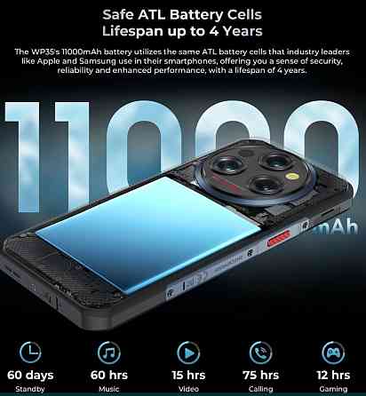 Телефон Oukitel WP35 5G 8/256Gb. Green 11000mAh. Dim 6100 IPS 6.6