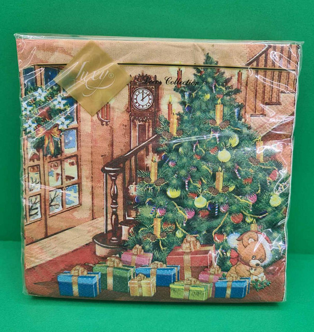 Новогодняя бумажная салфетка (ЗЗхЗЗ, 20шт) LuxyНГ Праздник в дома(1237) (1 пачка) Харьков - изображение 1