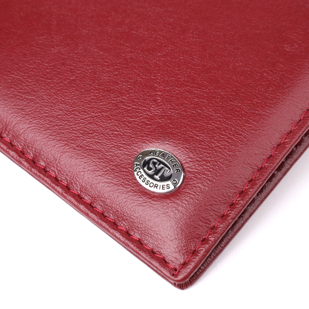 Жіноча шкіряна обкладинка на паспорт бордова (ST Leather) Київ - фото 15
