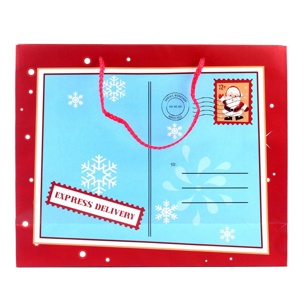 Пакет паперовий "Christmas" 32 х 26 см, червоно-блакитний Рівне - фото 2