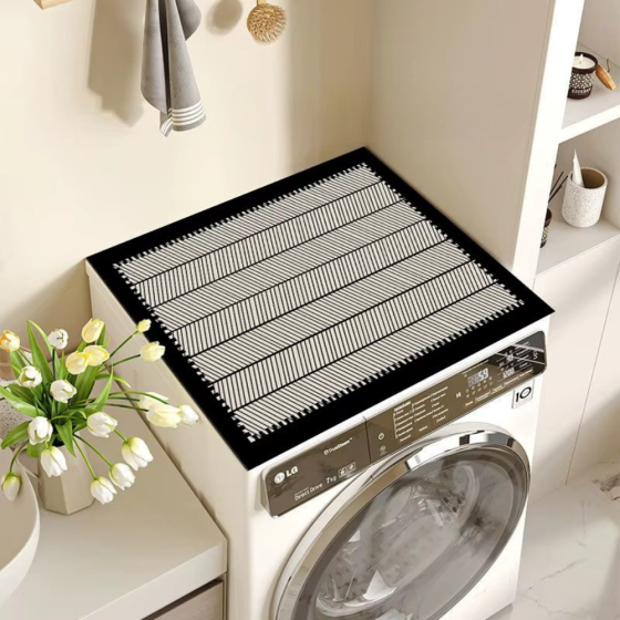 Килимок на пральну машину захисний для побутової техніки абсорбуючий, гумовий, 60х60 см "штрихування" Кам'янець-Подільський