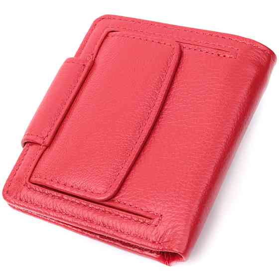 Вертикальний гаманець для яскравих жінок із натуральної шкіри ST Leather 22702 Червоний Київ