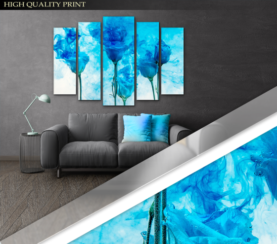 Модульна картина у вітальню / спальню Димні троянди Art-355_5 ( 80х118см ) Poster-lnad Київ