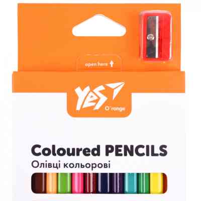 Олівці кольорові Yes Orange Line 12/24 кольорів з точилкою (290755) Вінниця