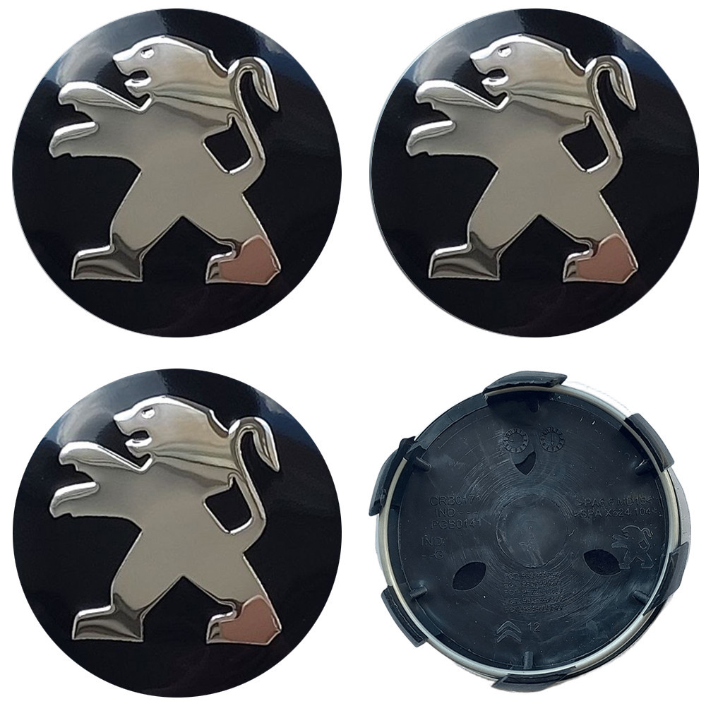 Ковпачки (заглушки) на диски Peugeot 60/55мм чорний 4шт Киев - изображение 1