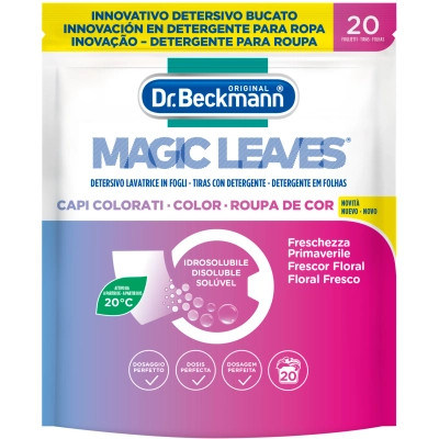 Салфетки для стирки Dr. Beckmann Magic Leaves Для цветных тканей 20 шт. (4008455584614) Винница - изображение 1