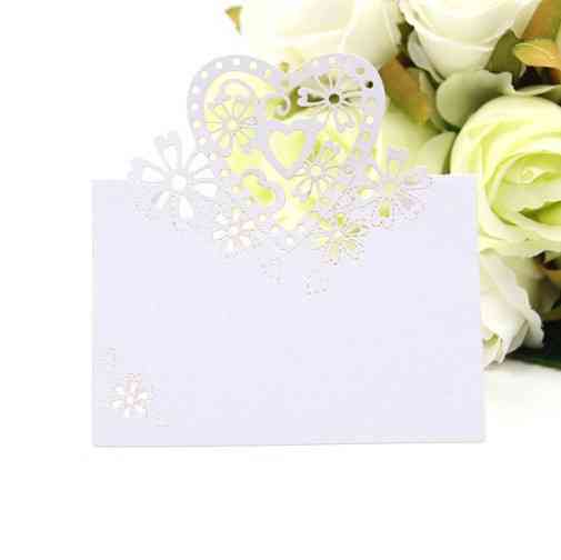 Рассадочные карточки для гостей с сердечком 10 штук 9 на 9 см белый Киев