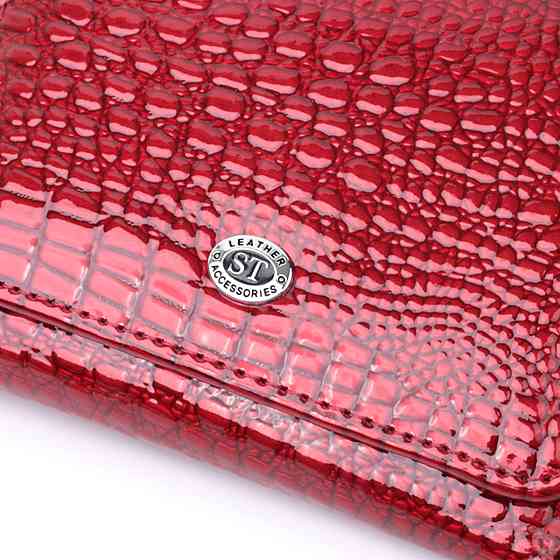 Стильний жіночий фактурний гаманець із натуральної шкіри ST Leather 22731 Червоний Київ