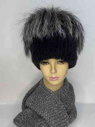 Жіноча норкова шапка кубанка Чорний Харків