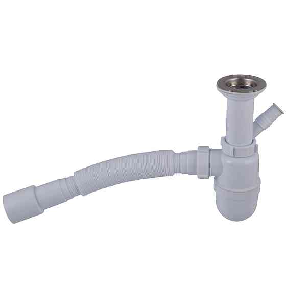 Сифон OPTIMUM11/2″*40 для умивальника та мийки з відведенням для пральної машини та гофротрубою 40*40/50 OPTI 13043 Тернополь