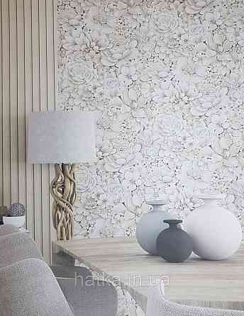 Шпалери вінілові на флізелін Marburg Floralia 1.06х10 квіти піони світло бежеві з сірим 33901 Київ