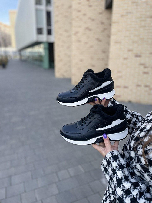 Ditas Кроссовки женские DITAS черный/белый натуральная кожа+замша зима 38р.39р.40р. (5312) Коломия - фото 3