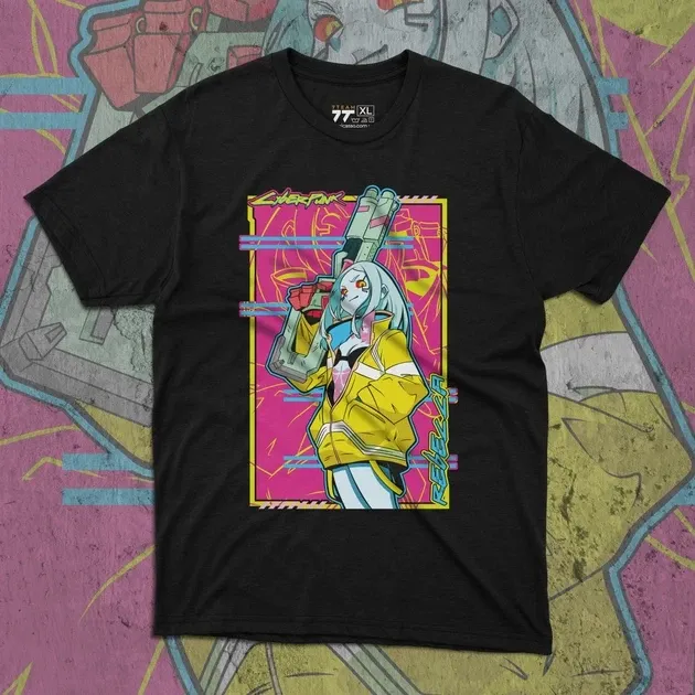 Футболка чоловіча з  принтом Cyber Punk Rebecca 3 Розмір 48 Anime1021 Дніпро - фото 1