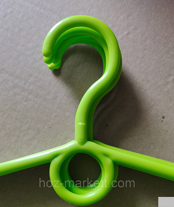Дитячі вішалки плічка, тремпель пластиковий з неповоротним гачком салатовий 32 см 5 шт уп Польща Харків - фото 3