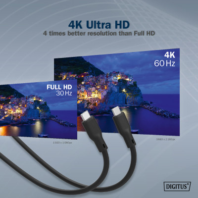 Дата кабель USB-C to USB-C 1.0m USB 3.2 Gen2 10G 100W 4K silicone black Digitus (AK-300342-010-S) Вінниця - фото 6