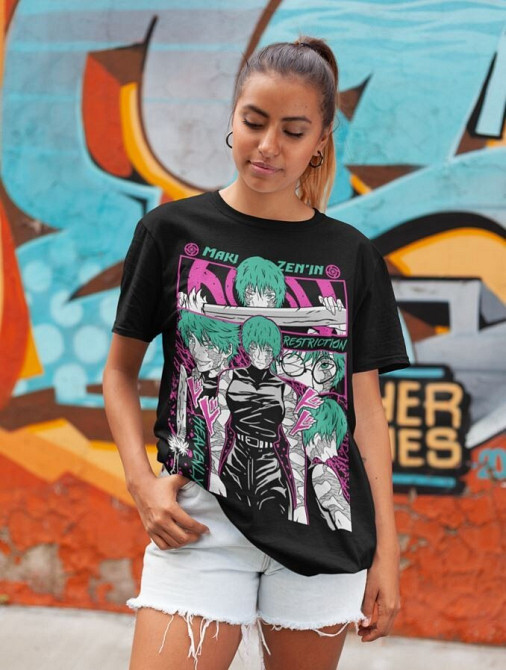 Футболка з аніме принтом Магічна битва оверсайз (S/M/L) Чорний AnimeJ1124 Дніпро - фото 5