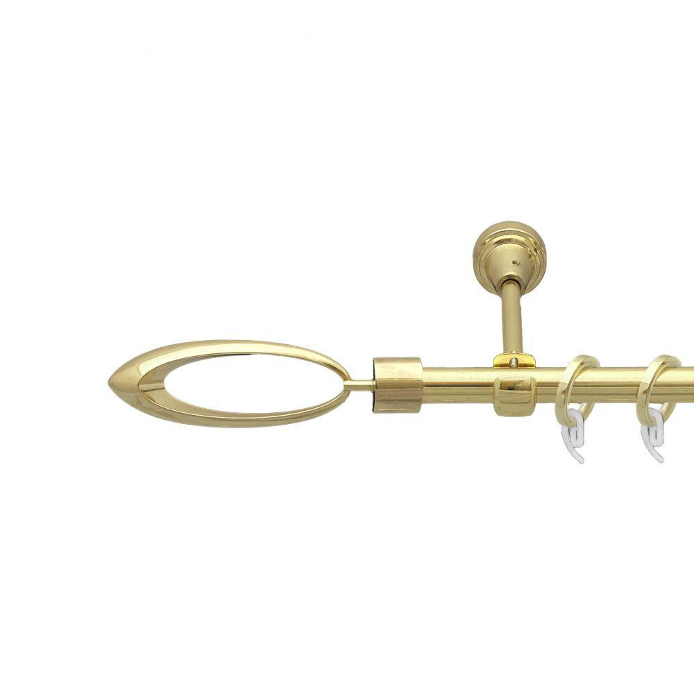 Карниз Orvit Венеція металевий однорядний відкритий гладка труба кільце фасонне металеве Золото 16 мм 160 см (7751846) Львів - фото 1