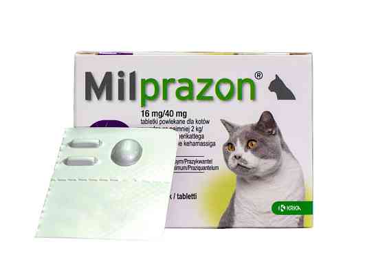 Милпразон 16 мг (Milprazon) для кошек весом более 2 кг (1 таблетка), KRKA Винница