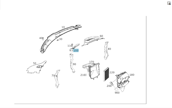 Mercedes-Benz  A1668320390 Стічна трубка зливу води під капотом у центрі поперечна ML/GLE W166 GL/GLS X166 GLE Coupe C292 Одеса