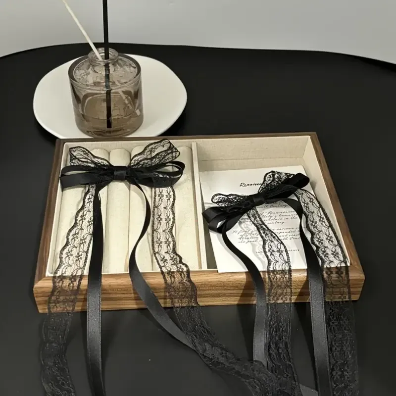 Набор 2 бантов для волос — черные кружевные, 10×35 см Киев - изображение 2