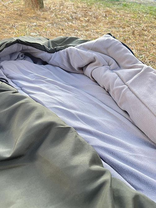 Зимний спальный мешок на флисе до -35С (Оливковый) Винница - изображение 9