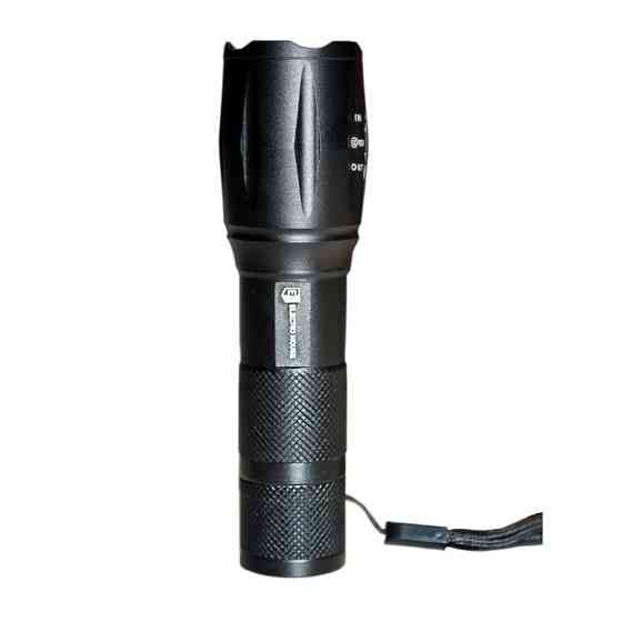 Фонарик с аккумулятором ручной 10Вт, IP65, черный Днепр