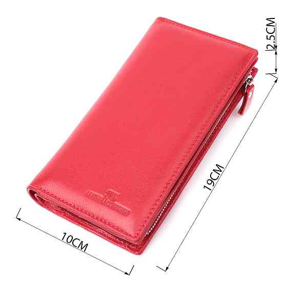 Яскравий гаманець-клатч для стильних жінок із натуральної шкіри ST Leather 22533 Червоний Київ