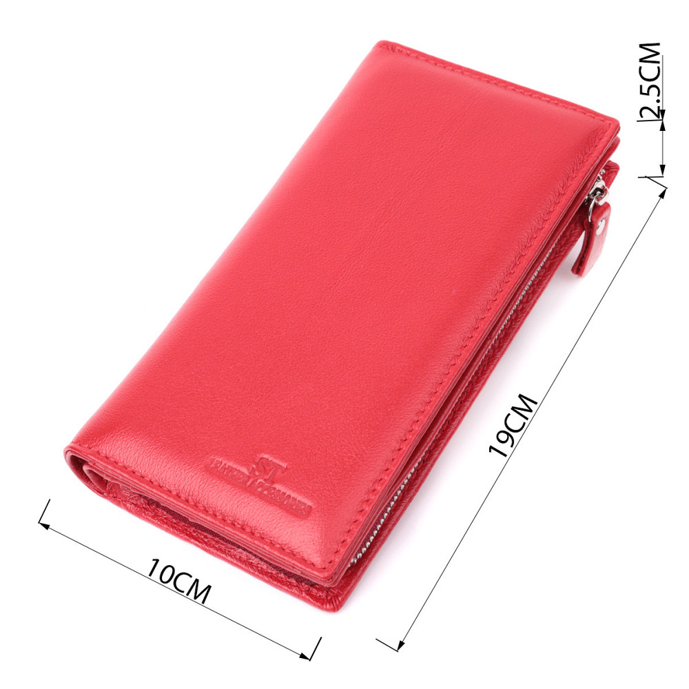 Яскравий гаманець-клатч для стильних жінок із натуральної шкіри ST Leather 22533 Червоний Київ - фото 3