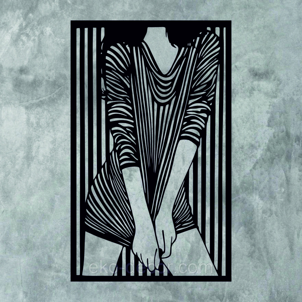 Декоративное настенное Панно «Девушка» Декор на стену 90*56 см, Черный Киев - изображение 9