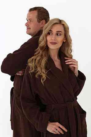 Мужской махровый халат Ideal Textile ХXL коричневый (56860510) Черновцы