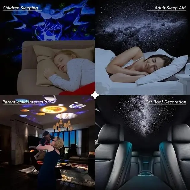 Домашний планетарий + 13 картриджей ночник проектор звездного неба галактика с сменными картриджами Белый Коломия - фото 8