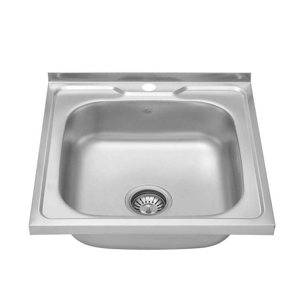 Кухонна мийка з нержавіючої сталі Kroner KRP Dekor - 50х50 накладна (0.6 мм) Київ - фото 4