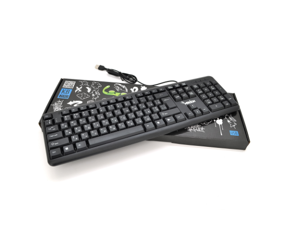 Клавиатура USB Merlion KB-Zero, длина кабеля 135см, (Eng/Укр/Рус), (460х158х33 мм) Black, 104к, Q20 Полтава