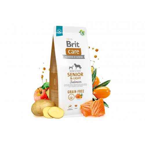 Корм сухий Brit Care Dog Grain-free Senior and Light для старіючих собак беззерновий з лососем 12 кг Київ