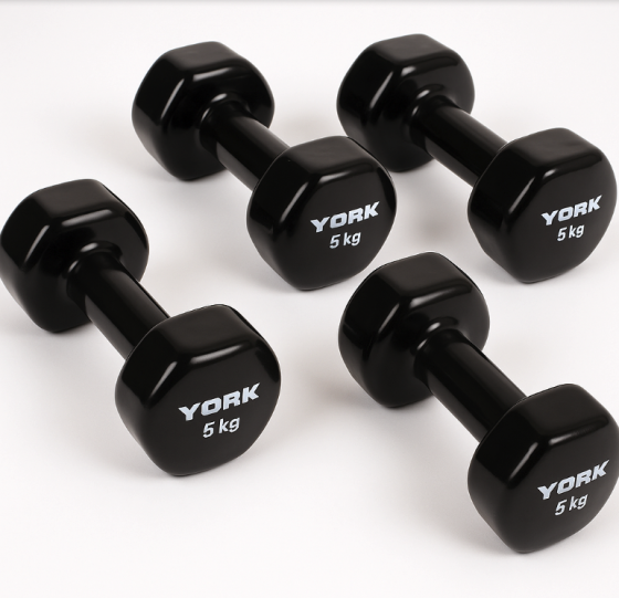 Гантелі для фітнесу вінілові круглі York Fitness 2х5кг чорний Киев